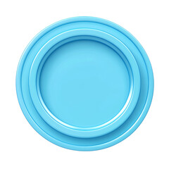 Poster - Abstract cyan concentric circles, elegant modern design element on transparent presentation