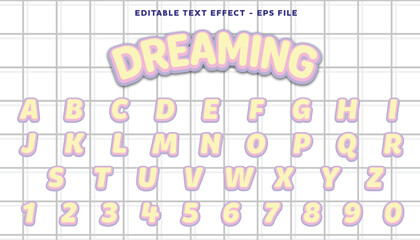 Poster - dreaming text effect. editable font style with modern style