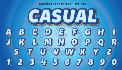 Poster - casual text effect. Editable font style with modern style