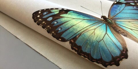 Aufkleber - blue morpho butterfly detail