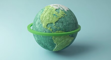 Poster - space enthusiasts will appreciate the modern abstract design of a minimalist green planet with rings