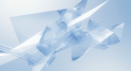 Poster - Abstract Geometric Design with Triangle Shapes in Light Blue and White Modern Polygonal Background Wallpaper