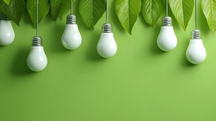Aufkleber - Eco friendly lightbulb banner with copy space, sustainable and renewable energy