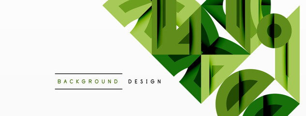 Leinwandbilder - Abstract geometric shapes, green hues, layered design. Modern background element for various projects, clean aesthetic.