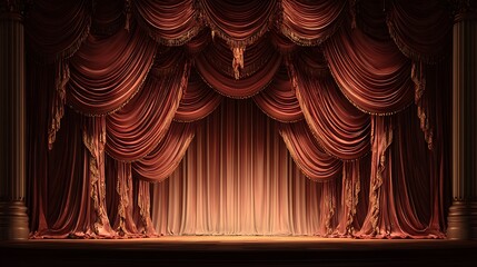 Fototapete - Elegant theatre stage curtain background
