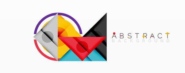 Aufkleber - Modern abstract design. Geometric shapes overlap, creating vibrant color composition. Clean lines, minimalist aesthetic.