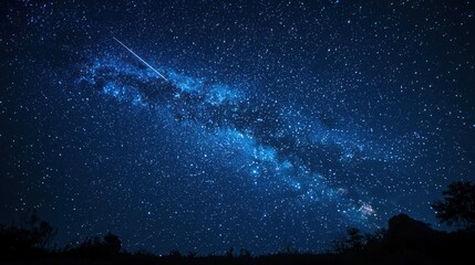 Wall Mural - a meteor shower illuminating the night sky