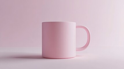 Poster - A single pink mug on a pink background.