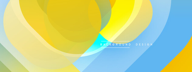 Poster - Abstract flowing shapes, yellow, blue, green hues create dynamic visual effect. Modern design element for backgrounds, banners.