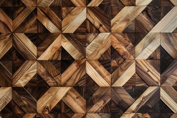 Poster - Wooden paneling forms a geometric pattern, adding an element of modern design