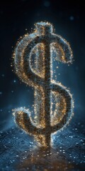 Poster - Glowing digital dollar sign symbolizing cryptocurrency and blockchain technology