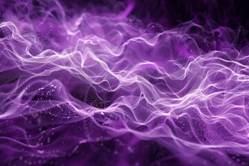 Aufkleber - Purple particles flowing and forming a wavy pattern, creating an abstract and dynamic visual