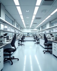 Aufkleber - a modern, sterile laboratory, equipped with advanced scientific equipment, stands ready for research and experimentation