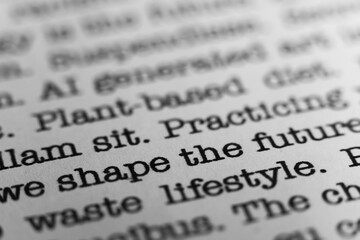 Leinwandbilder - We shape the future. Text printed on a page. A piece of paper with a phrase written in retro typewriter font