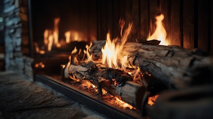 Aufkleber - Fireplace operated by gas