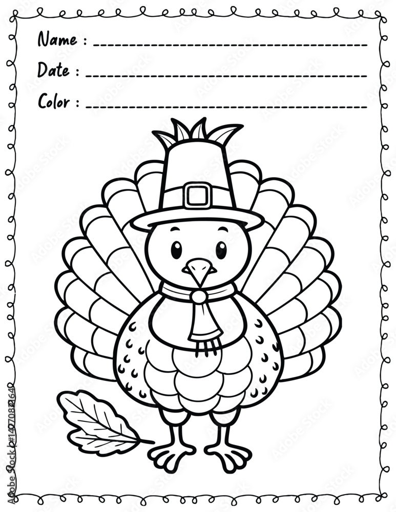 Thanksgiving Coloring Pages For Kid and adult. High resolution (300 DPI ...