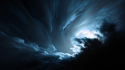Wall Mural - Surreal vortex in swirling mist - ethereal sky phenomenon.