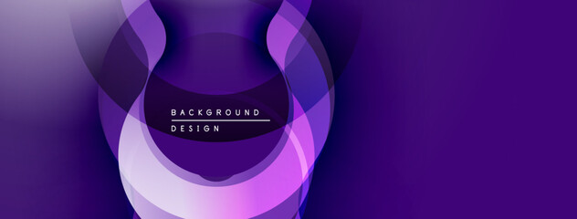Poster - Abstract purple layers create dynamic flow. Modern design emphasizes curves, gradients, visual texture. Minimalist aesthetic suits backgrounds.