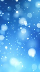 Poster - Abstract Blue Bokeh Background with Sparkling Light Particles Soft Focus Vertical Composition