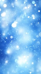 Poster - Dreamy blue background with bokeh and stars, abstract design, soft focus, vertical, studio shot, light and airy