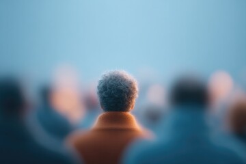 Poster - celebrate world population day by capturing diverse crowd in blurred background setting with plentif