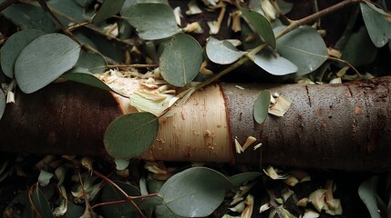 Poster - Freshly cut eucalyptus limb discarded