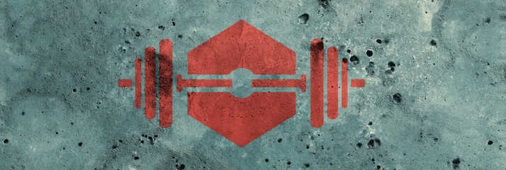 Poster - Fitness Gym Logo Displayed Over an Abstract Muscle Texture Creating an Energetic and Motivating Atmosphere