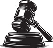 © jobaida - Judge hammer silhouette vector, Judge gavel icon black vector illustration