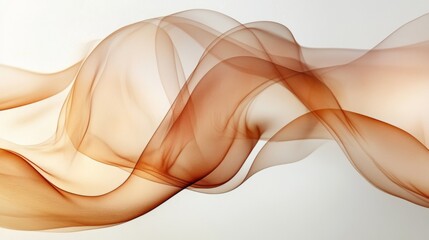 Poster - Modern graphic layout with overlapping translucent shapes in warm colors on a clean background, creating a soft, layered effect