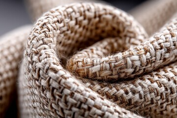 Poster - Close-up view of intricately woven fabric showcasing texture and craftsmanship in natural tones