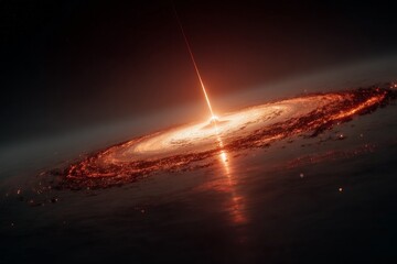 Aufkleber - Stunning cosmic event showcasing a black hole surrounded by luminous swirling galaxies at the edge of the universe