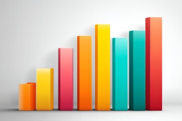 Aufkleber - Colorful bar chart representing growth trends in data analysis across various categories over time