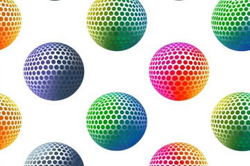 Aufkleber - Colorful, patterned spheres arranged in a playful, vibrant design on a white background