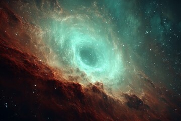 Aufkleber - Vibrant cosmic whirlpool against a backdrop of deep space and swirling nebulae, showcasing the beauty of the universe in stunning detail