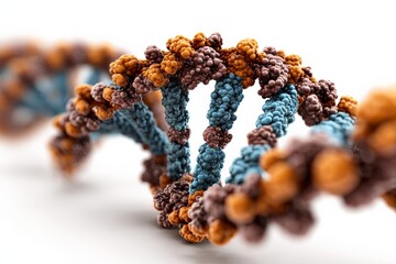 Poster - Detailed representation of a DNA double helix showcasing molecular structure and vibrant colors