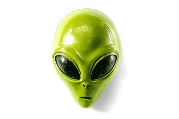 Poster - Green alien mask displayed on a white background for decoration or Halloween festivities