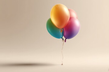 Aufkleber - Colorful balloons float against a soft background, creating a festive atmosphere for celebrations and parties