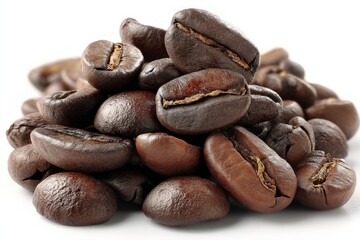 Poster - Freshly roasted coffee beans piled together in a delicious display for brewing at any time of day