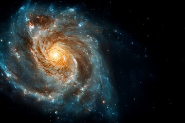 Aufkleber - Vivid spiral galaxy displaying brilliant colors and intricate details in a vast cosmic landscape