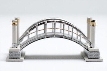 Aufkleber - Miniature model of a bridge representing modern architecture and engineering design in a studio setting