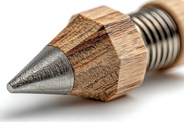Aufkleber - Unique pencil design featuring a metal tip and wooden body for art and writing