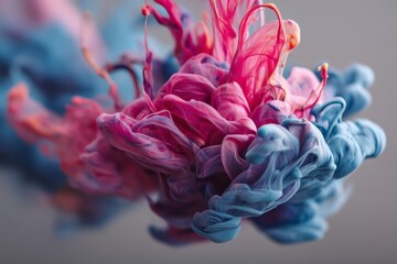 Aufkleber - Colorful ink swirling in water creates mesmerizing abstract patterns and textures in a dynamic display