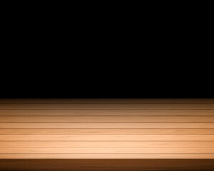 Wall Mural - Empty wooden table on dark background Empty Space for display your products