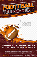 Wall Mural - dynamic american football tournament poster template with ball