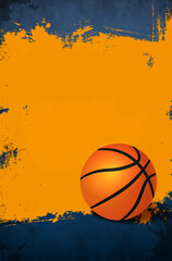 Wall Mural - grungy scratchy dynamic basketball background with ball