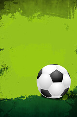 Wall Mural - grungy scratchy dynamic soccer or football background with ball