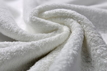 Poster - Soft white towel with plush texture displayed in a close-up view