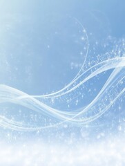 Poster - ethereal light trails on a soft blue background with sparkling stars and a dreamy feel abstract desi
