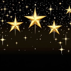 Poster - Golden stars shine brightly against a dark sky illustration festive celebration holiday background graphic design