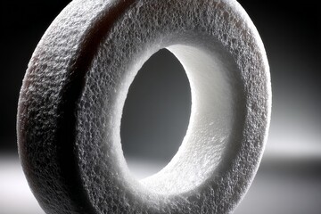 Aufkleber - Unique abstract foam ring on a dark background creating a minimalistic artistic effect